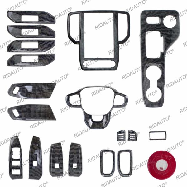 Carbon Fiber Interior Cover Trim Fit Ford Ranger 2023+ - Image 2