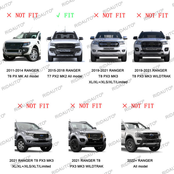 Front Grille Fit 2015-2018 FORD RANGER - Image 4