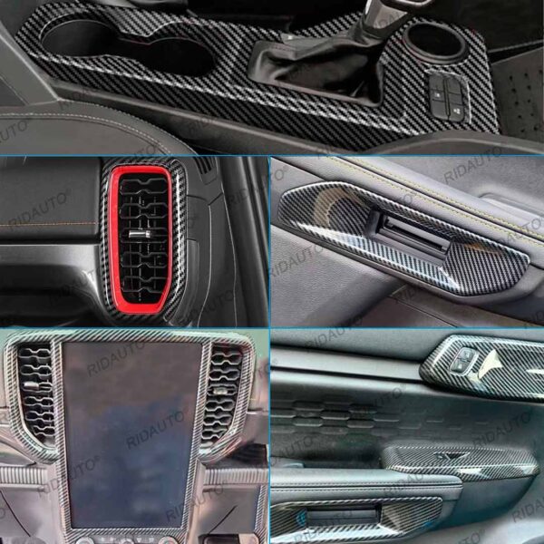 Carbon Fiber Interior Cover Trim Fit Ford Ranger 2023+ - Image 4