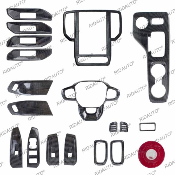 Carbon Fiber Interior Cover Trim Fit Ford Ranger 2023+