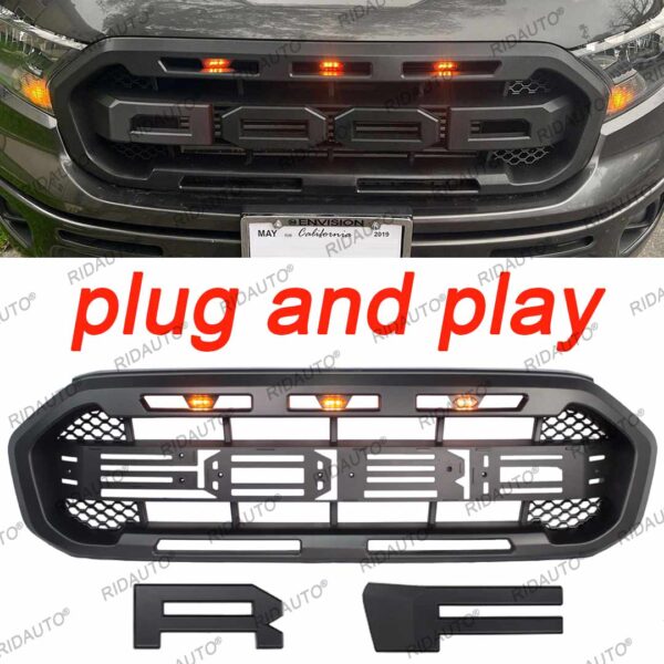 Front Grille Fit 2019-2021 FORD RANGER XL XL+ XLS XLT LIMITED - Image 2